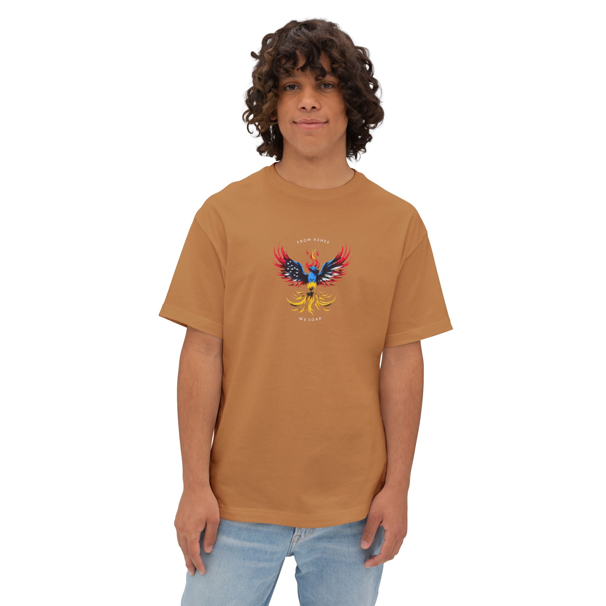 Rise Resilient: Phoenix in USA & Ukraine Colors Tee