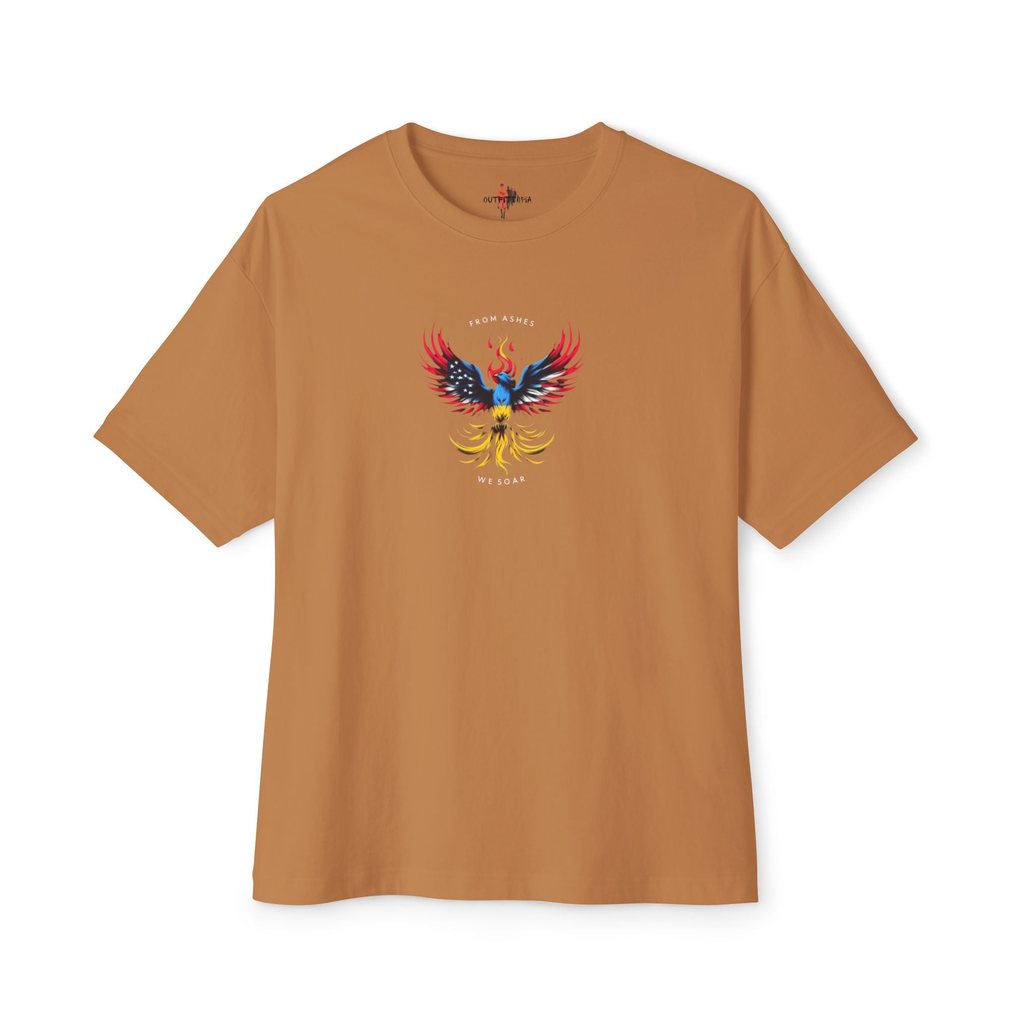 Rise Resilient: Phoenix in USA & Ukraine Colors Tee