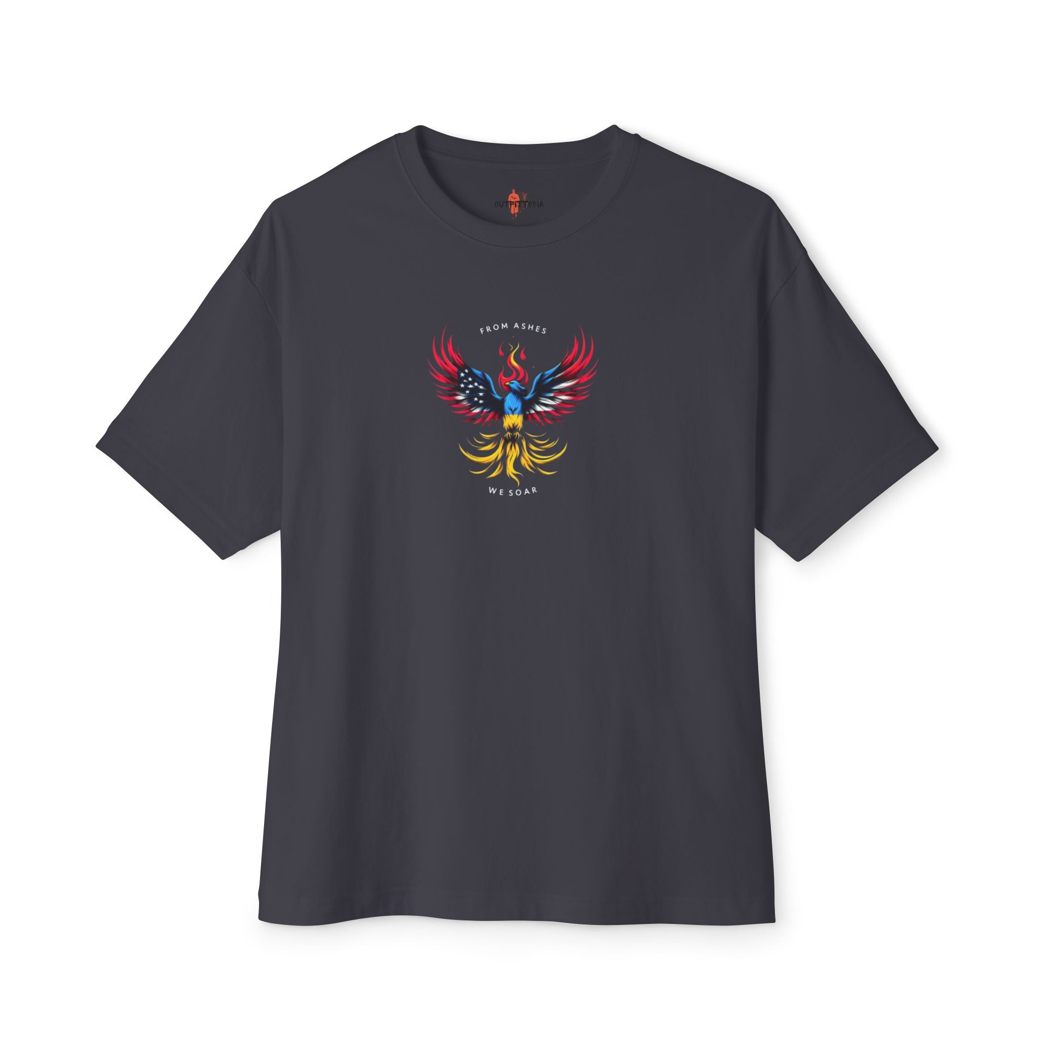 Rise Resilient: Phoenix in USA & Ukraine Colors Tee